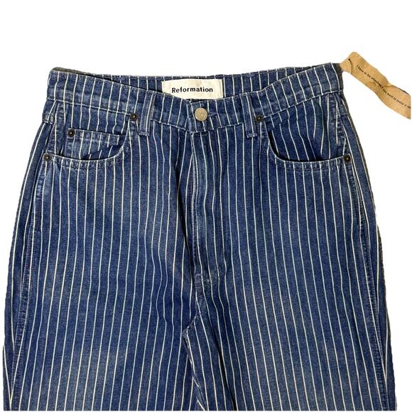 NEW REFORMATION MACGRAW JEANS MESA STRIPE SZ 27 FLARED - Picture 4 of 9